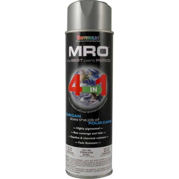 Seymour Of Sycamore 20 oz Industrial Mro High Solids Spray Paint, Stainless Steel, 6PK SE488776 - main
